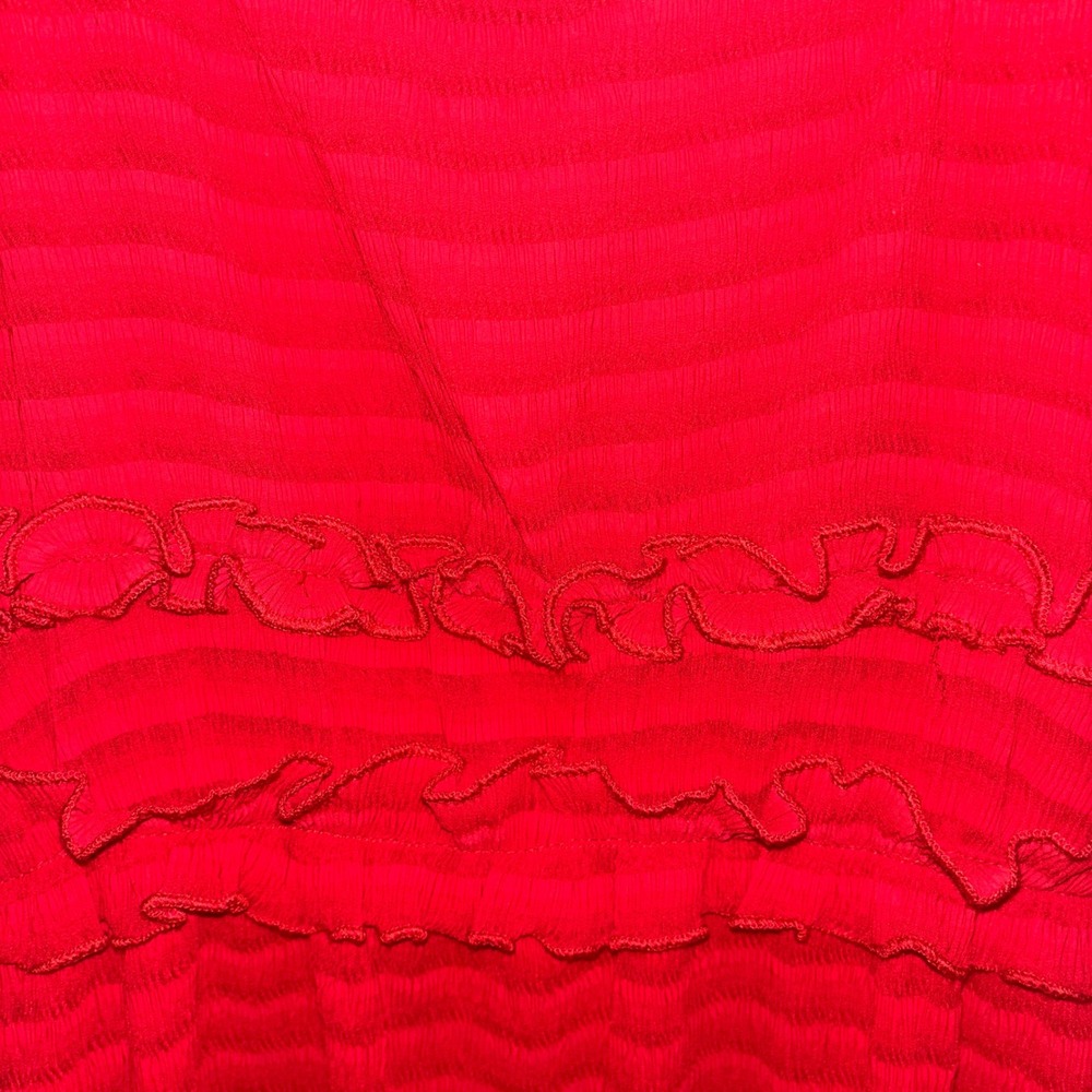Endless Rose Red Smocked Ruffle Tiered Midi Dress Medium NWT Coquette Cocktail - Picture 4 of 8